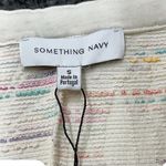 Something Navy  Rainbow Ruffle Off Shoulder Romper Cream Multicolor Small Photo 3