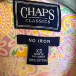 CHAPS Ralph Lauren Pink Yellow Paisley Button Down Shirt XS Boho Preppy Retro Photo 2