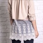 Umgee Women's Lightweight Collarless Lace Accent Blazer Size Large Photo 1