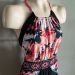 London Times Geometric Halter Maxi Dress Pink Blue Black Size 10 Boho Photo 7