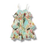 HEMANT AND NANDITA Sage Tiered Mini‎ Dress in Turquoise Size Large Photo 4