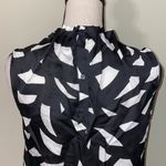 Worthington  small black white geometric sleeveless button back sleeveless blouse Photo 5
