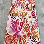 Natori  Women’s Satin Tropical Floral Midi Slip Dress Sleeveless in Multicolor L Photo 1