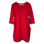 Universal Standard  Misa Tie Front Dress Long Sleeve with Pockets Red 2XS 6-8 Photo 2