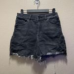 EXPRESS Midi High Rise Shorts Black Denim Jeans Cotton Stretch Dark Wash Sz 4 Photo 1