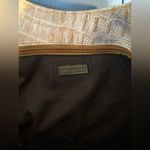 Plinio Visona  Cream Genuine Leather Handbag Purse Alligator Made Italy Photo 5