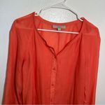 Loft  Long Sleeve Button Down Top Sheer Coral Photo 1
