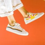 Soludos x Lockhart Embroidery Ibiza Sneakers Rainbow Wave Sun White (Size 8.5) Photo 1