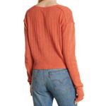 Free People Got Me Twisted V-neck Sweater Top Rusty Orange Size M Photo 1