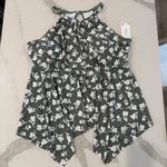 Bloomchic NWT Floral Cut Out Tankini Swim Top Women’s Size 28 Mint Green Padded Photo 0