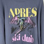 The Vinyl Icons Apres Ski Retro Raw Hem Blue Grisaille Sweatshirt Size Large NWT Photo 1