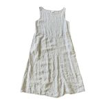 J.Jill Love Linen 100% Linen Lagenlook Pull on Maxi Dress L Petite Gray White Photo 4