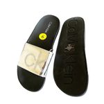Calvin Klein NWT  Silver Logo CK Logo Slide Sandal Photo 2