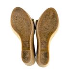 Valentino Garavani VALENTINO Camel Tan Patent Leather Bow Peep Toe Espadrille Mules Size 40 Photo 6