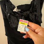 NWT vintage deb mini black dress with sequins bow detail size M Size M Photo 2