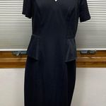 NYDJ Black Bridget Peplum Short Sleeve Ponte Dress Photo 2