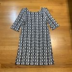 Juicy Couture  Pam Gela Pow Wow Chain Link Print Dress Black White Women’s Medium Photo 4