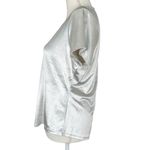 White House | Black Market WHBM Women’s Silver Velvet Shirt Blouse Size Small Photo 1