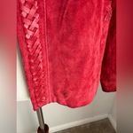 Bradley Bayou Red Leather Suede Jacket, Size Medium Photo 3