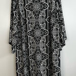 Ny Collection NWT  Black/White Mixed Print Boho Bell Sleeve Shift Dress Size 2XP Photo 0