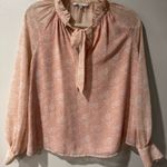Rebecca Minkoff REBECCA Minkoff Pink 100% Silk Billowed Sleeve Blouse Size Small Photo 1