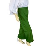 VINTAGE CIRCA 1970'S ALEX COLMAN GREEN FLARE LEG ELASTIC WAIST PANTS (M) Size M Photo 2