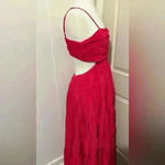 Anthropologie Let Me Be Cut Out Tiered Pink Maxi Dress $190 Made in India Size M Photo 3