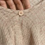 Flax  Womens Shirt Tunic Beige Tan Short Sleeve Diamond Pattern Size Large Photo 6