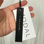 T Tahari  White Eyelet Flutter Sleeve Classic Summer‎ Tee Modal Feminine NWT Photo 5