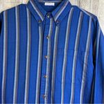 Manhattan Large Button Down Stripe Shirt w/Single Button Cuff w/Pocket Photo 3