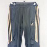 Adidas  Womens Tiro 17 Black Tapered Training Pants Sz XS Gold Stripe Track Zip Photo 2