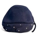 Neumann Endler 100% Wool Navy Blue Rhinestone Hat Fair Field Felts Cloche VTG Tan Photo 4