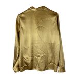 Vintage Dressbarn Gold Satin Long Sleeve Button Down S Photo 1