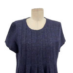 Anna Sui Swing Mod Dress Tweed Boucle Knit Short Sleeve Purple Black Size 12 Photo 1