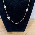 Juicy Couture Silver Pave Crystal and Heart Charm Gold Tone Chain Necklace NWT Photo 1