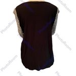 Carmim Lovers Black Sleeveless Tank Top with White Sparkly Beaded Sleeves Size L Photo 7