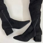 A New Day women's black faux suede knee high tall wedge chunky heel boots 7.5 Photo 5