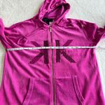 Kardashian Kollection  Velour Hoodie Womens Size M Pink KK‎ Sequined Zip Y2K 00s Photo 4