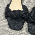 Tuckernuck  Raffia Brit Sandals Womens 8 Black Slip On Slides Bow Knot Flats Photo 5
