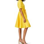 Badgley Mischka Yellow Shirt Collar Flare Dress 22 plus Photo 2