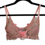 For Love & Lemons NEW Firework Floral Glitter Bra in Satin Pink Photo 0