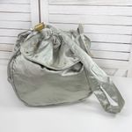 Lily Y2K Satin Studded Drawstring Hobo Shoulder Bag Sage Green Silver Gold Photo 11