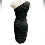 Tadashi Shoji Black One Shoulder Midi Lenght Dress Size Photo 4