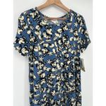 LuLaRoe  Disney Carly Midi T-Shirt Dress Mickey Mouse Size Medium Hi Lo Blue Photo 1