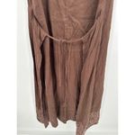 East India Womens Linen Maxi Dress Size L Brown Linen Side Slit Lagenlook Boho Size L Photo 7