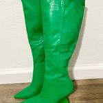 EGO NEW  Women’s green Croc Print Pointy Boots Size 7. Photo 0