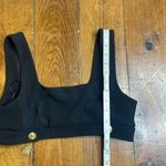 ZARA  Black Textured Ottoman Crop Top Black with Gold Buttons Large Photo 7