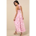 Lulus Jabina Ivory Multi Floral Cross Front Midi Dress Rayon A Line Small NWT Photo 2