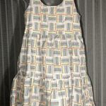 Linen rainbow pride button down tiered ruffle sleeveless short dress Small Photo 7