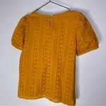 J.Crew  Factory Size S Women’s Eyelet‎ Puff-Sleeve Yellow T-Shirt Top Photo 1